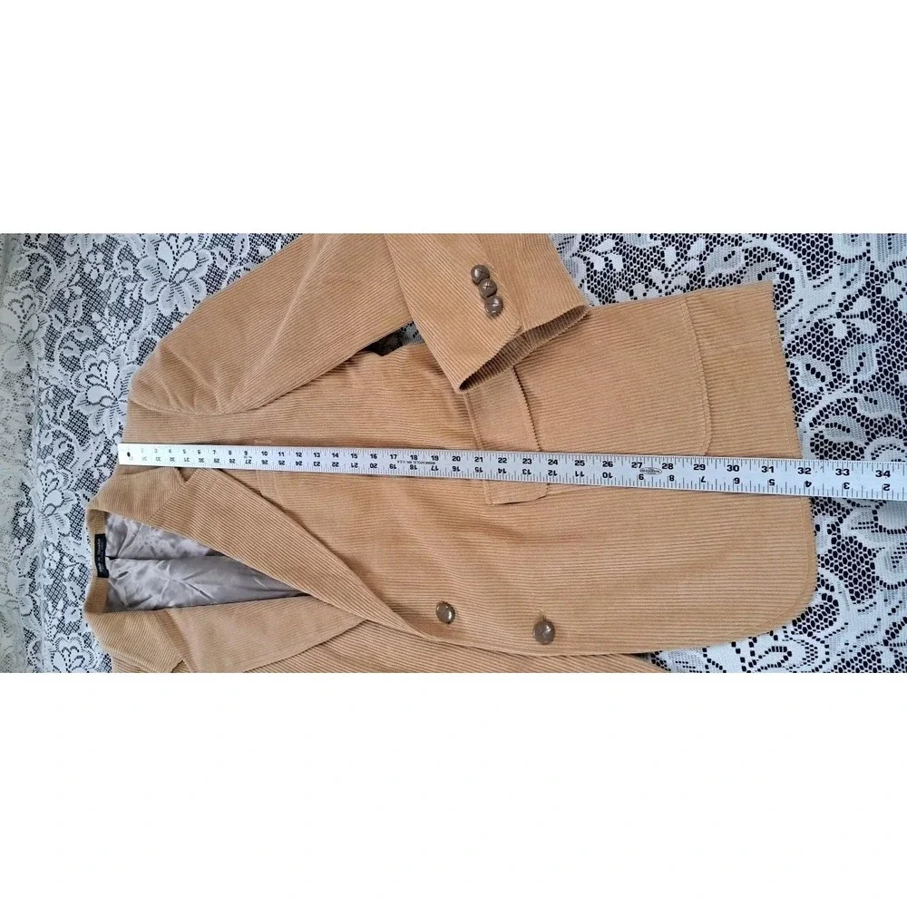 Corduroy Blazer Men's‎ 44L Tan Brown Two Button Elbow Patches Single Vent Preppy